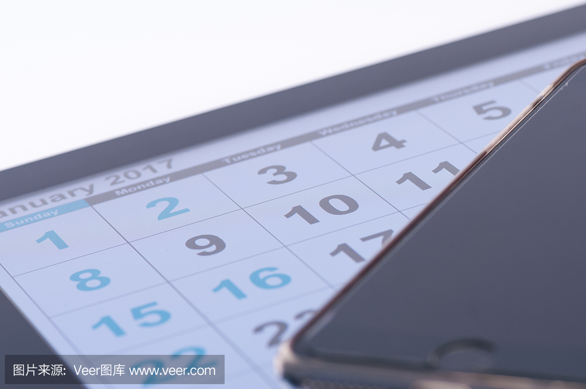 5、日歷配智能手機,新年上班時間